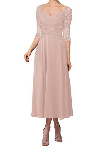 Elegant Mother of The Bride Dresses - Chiffon & Lace Formal Evening Gowns with Sleeves for Wedding Guests | Perfect for Weddings, Receptions & Special Occasions