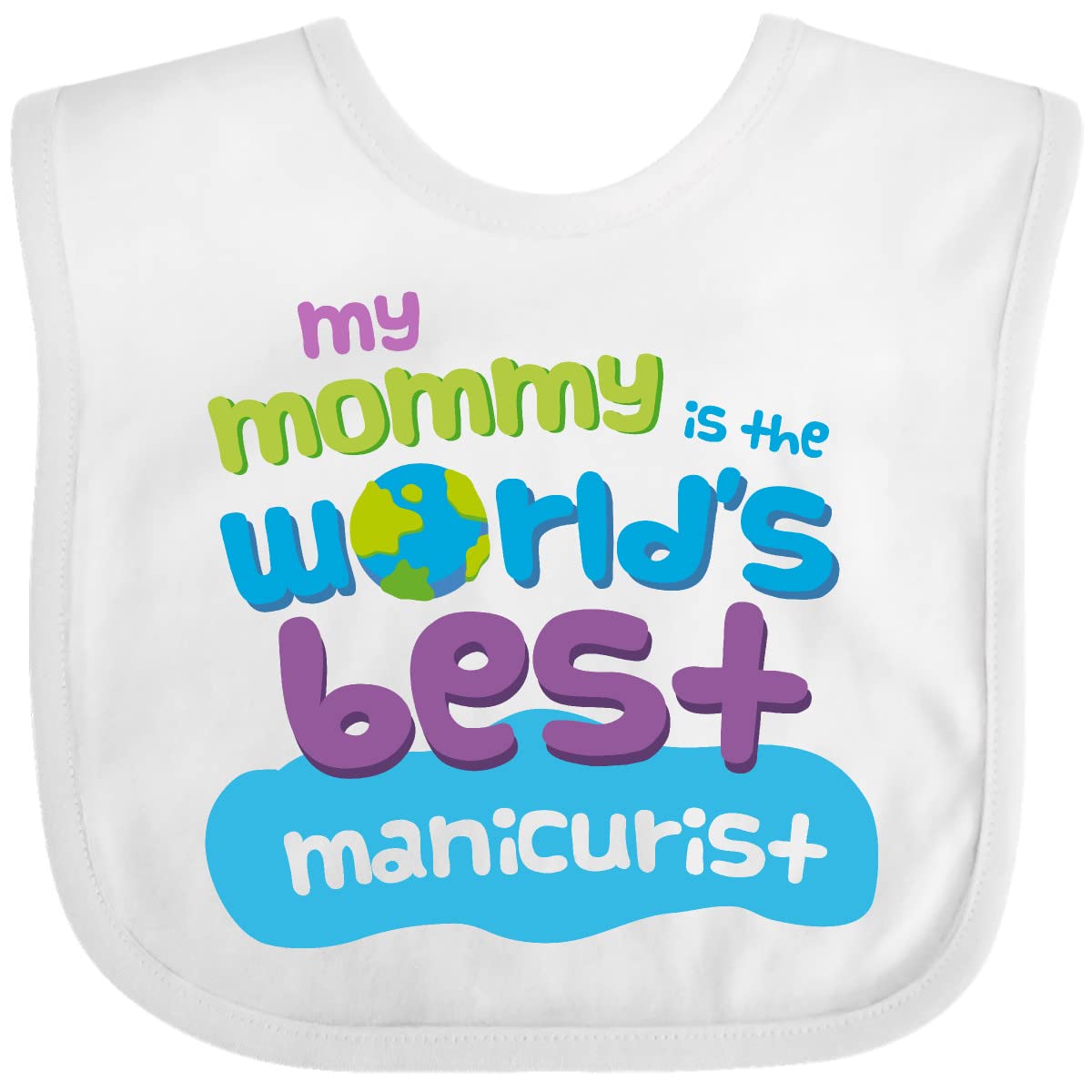Inktastic Manicurist Mom Nail Artist Baby Bib - Cute & Absorbent Cotton Bib for Infants - Perfect for Feeding, Drooling & Messy Playtime