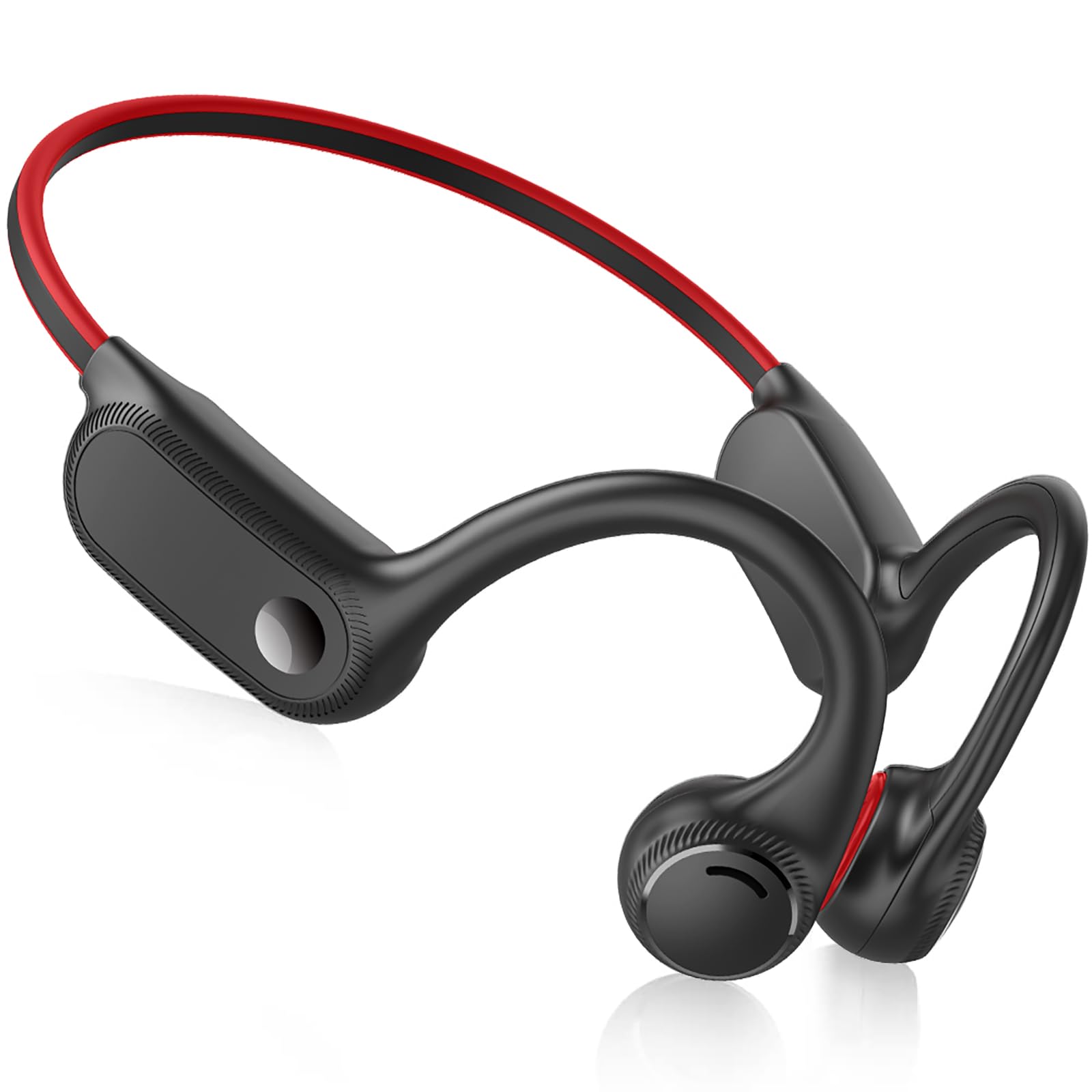 Wireless Bone Conduction Headphones with Mic - Bluetooth 5.3 Open Ear Sport Headset, 10H Playtime, Sweatproof & Lightweight for Running, Gym, Cycling, Hiking - Perfect for Outdoor Workouts & Active Lifestyles (Red)