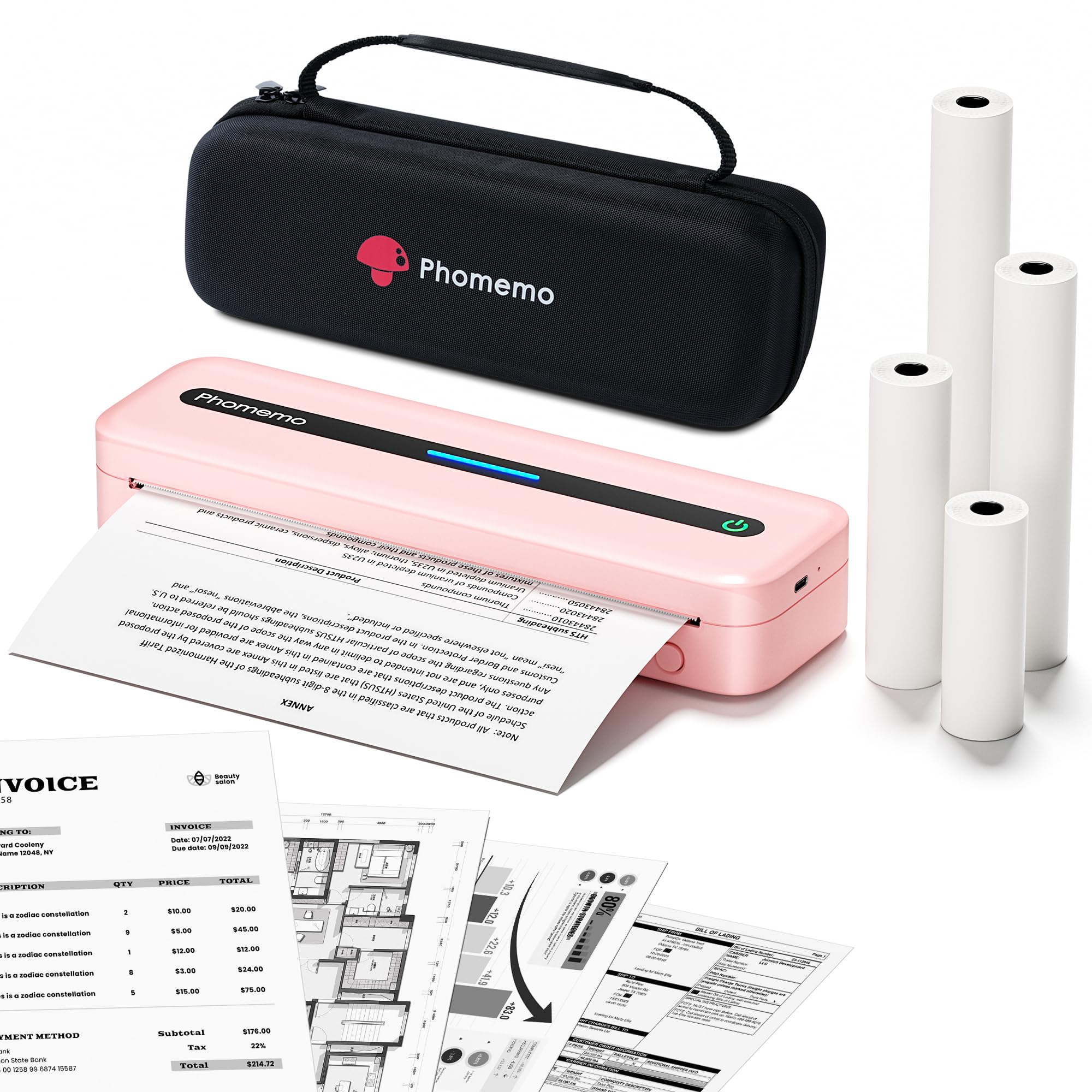 Phomemo M832 Wireless Thermal Inkless Printer - Portable Bluetooth Mobile Printer for Travel, Home & Office, Supports 8.5