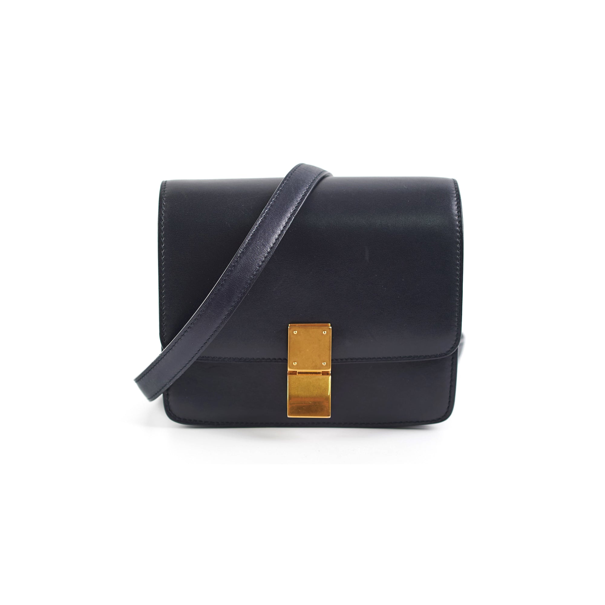 Celine Small Box Bag in Navy Blue - Luxury Crossbody Handbag for Women, Perfect for Work, Travel & Everyday Use
