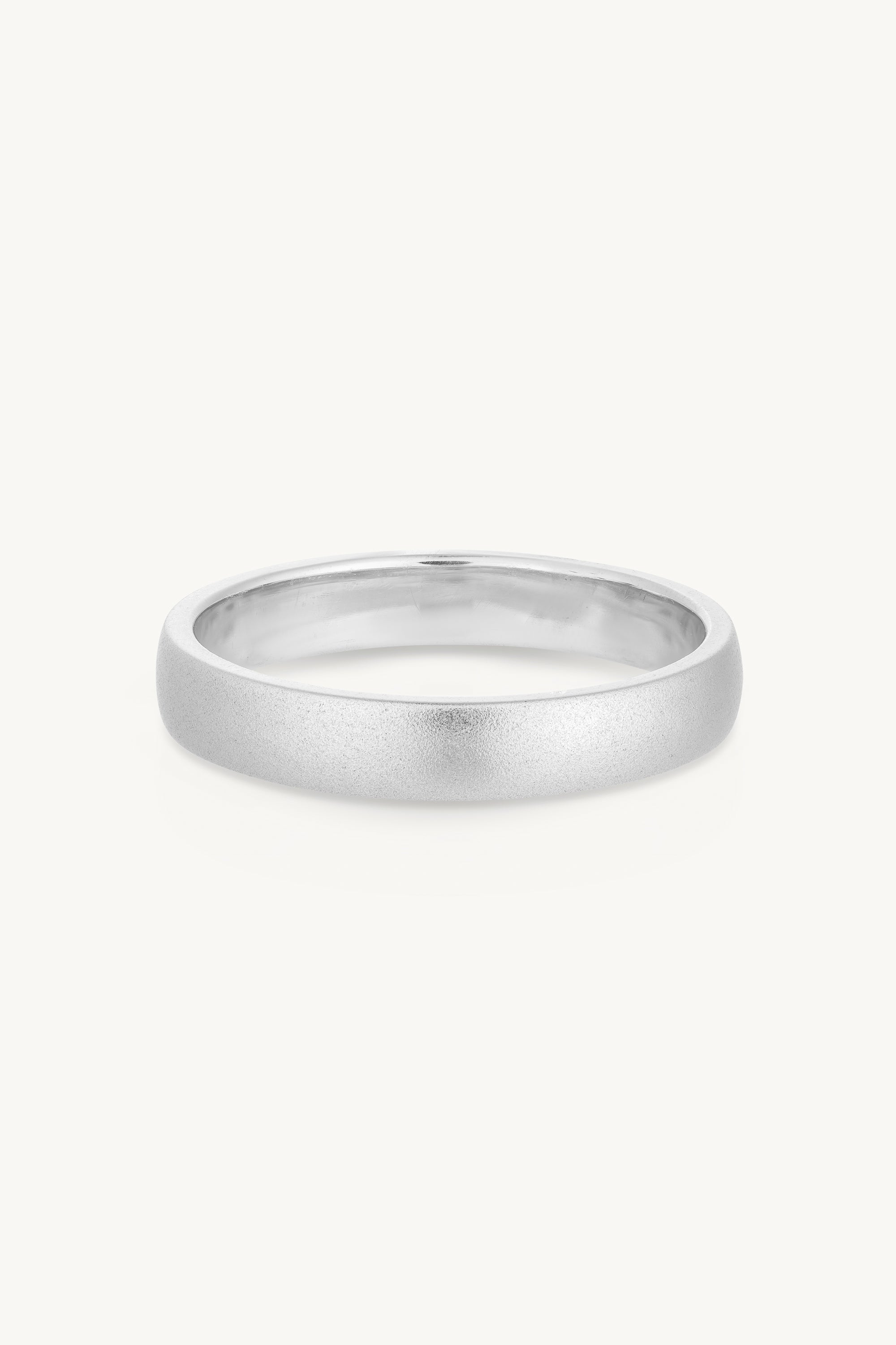 Elegant Brushed White Gold Band Ring for Women - Perfect for Weddings, Anniversaries & Special Occasions