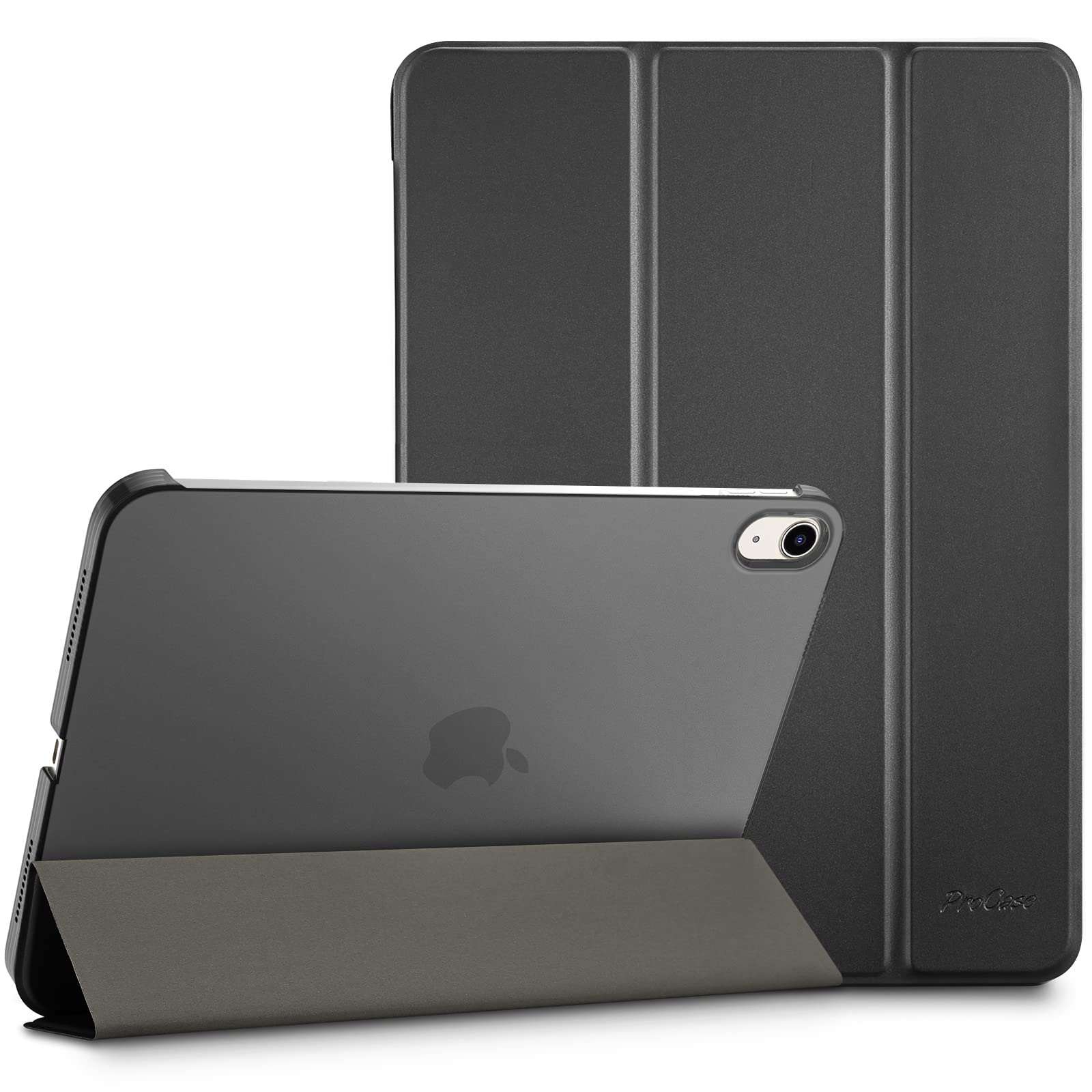 ProCase iPad 11th Gen (2025) & 10th Gen (2022) Case - Slim Smart Cover with Translucent Hard Back Shell, Touch ID Support, Auto Wake/Sleep - Black | Perfect for Work, School & Travel Protection