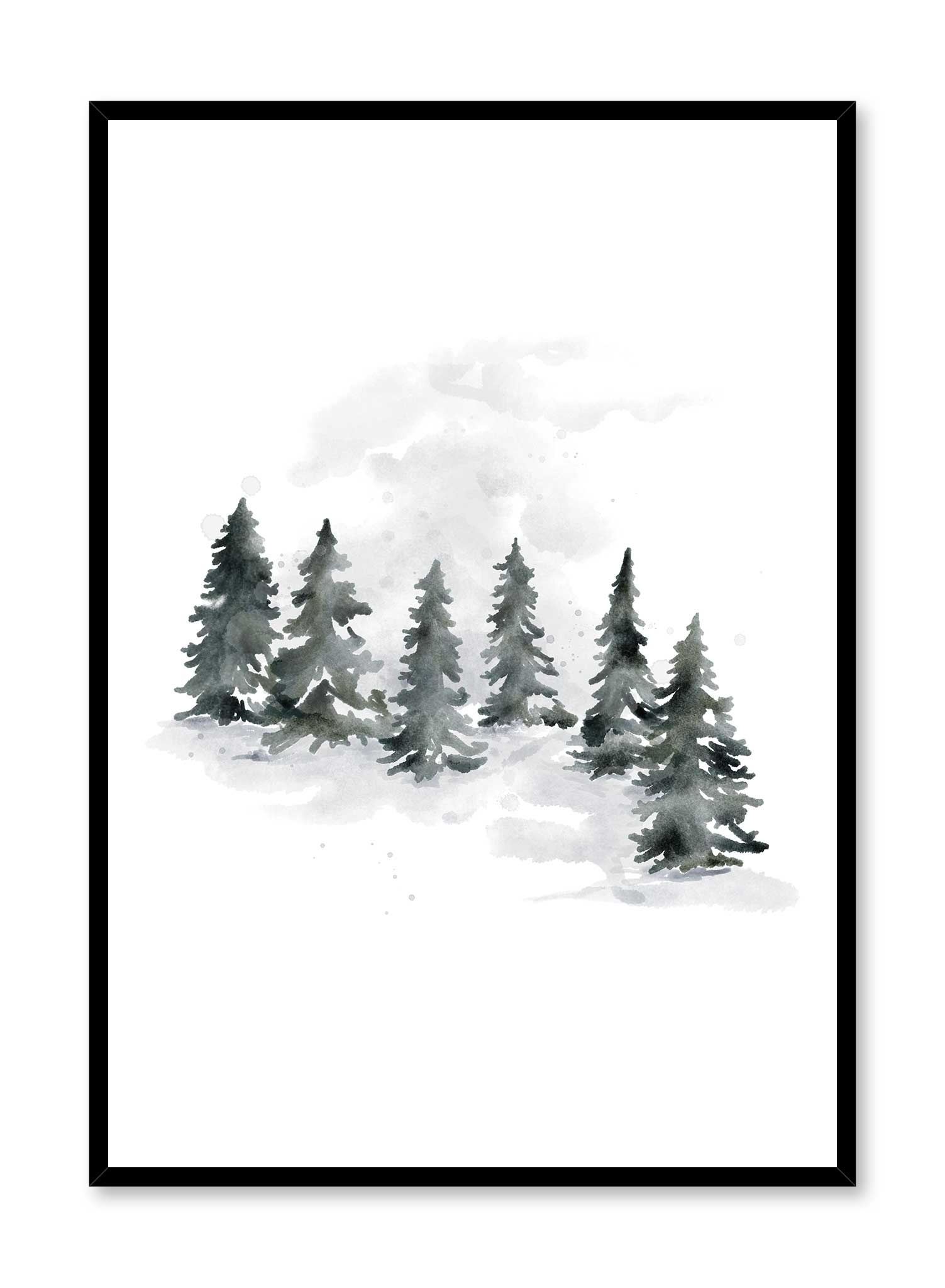 February Forest Wall Art Poster - Nature Landscape Print for Home & Office Decor - Perfect for Living Room, Bedroom & Office Wall Decoration