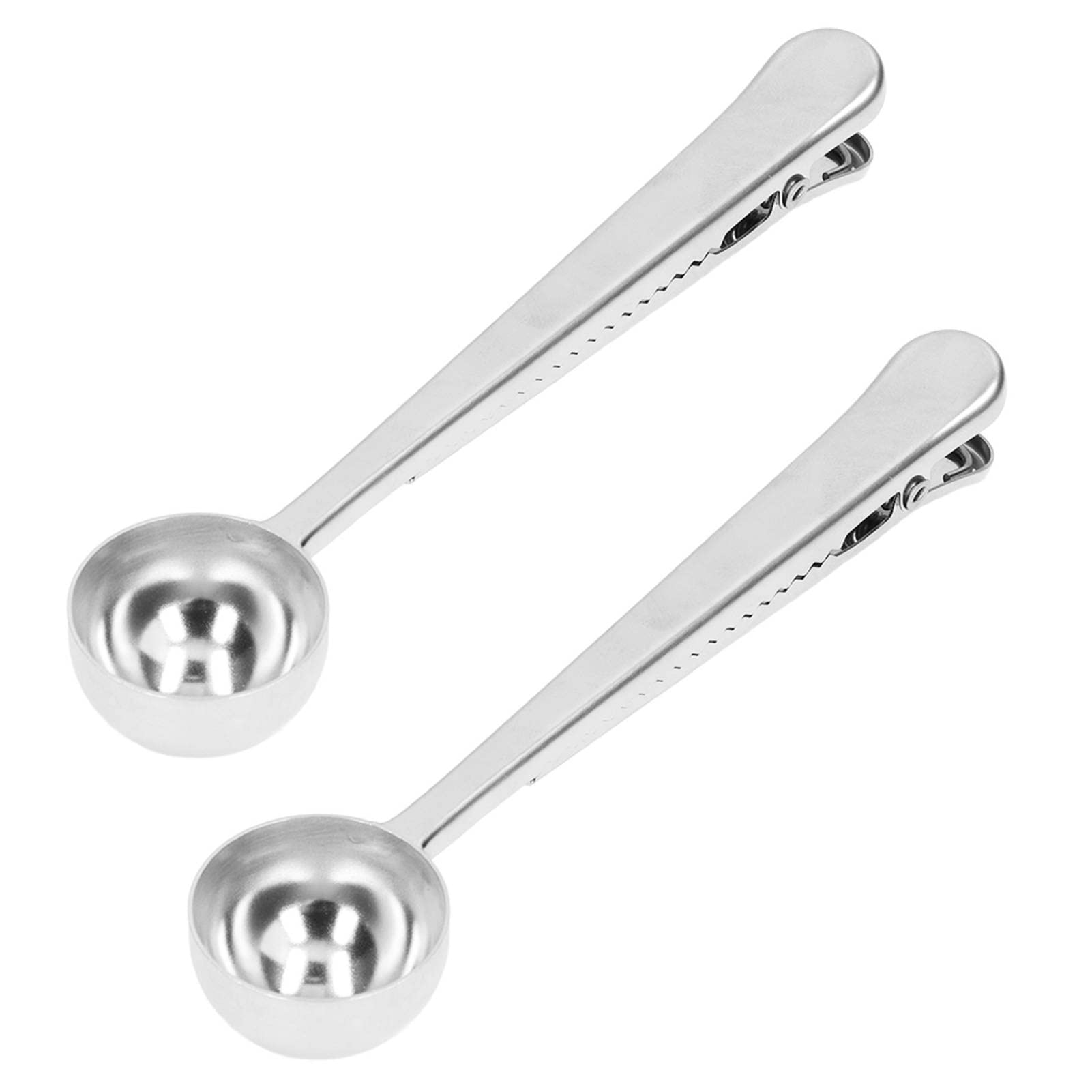 2-Pack Stainless Steel Coffee Scoop with Clip - 2-in-1 Measuring Spoon with Sealed Clamps for Precise Coffee Grounds Measurement | Perfect for Home Brewing, Espresso Machines & French Press Coffee Makers