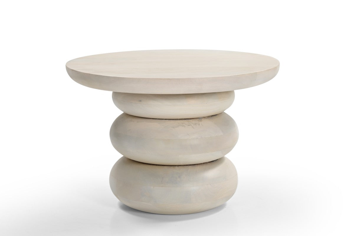 Modern White Accent Table for Living Room, Bedroom & Café - Stylish Side Table with Versatile Home Decor Use