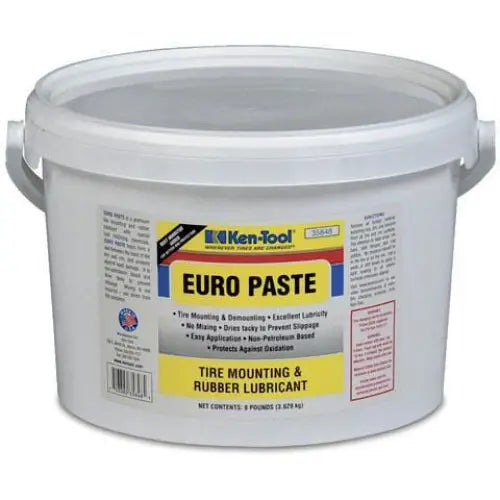 Ken Tool Euro Paste Tire Mounting Lubricant - 8 Lb Bucket for Easy Tire Installation & Repair | Ideal for Auto Shops, DIY Mechanics & Tire Professionals