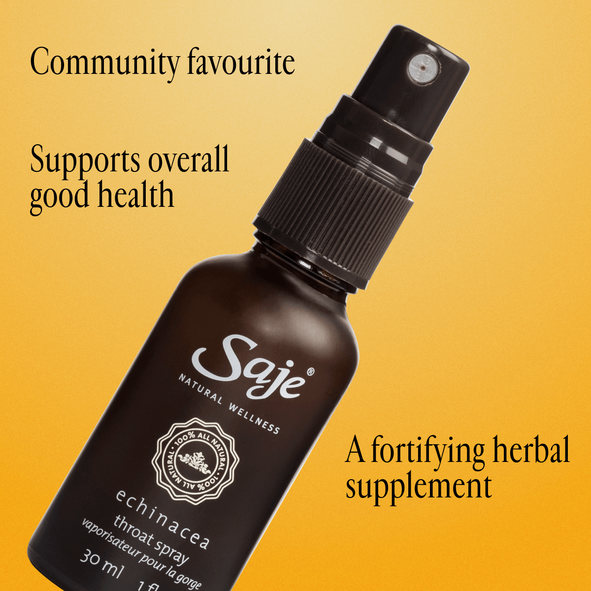 Organic Echinacea Throat Spray for Sore Throat Relief - Immune Support & Natural Remedy for Cold & Flu - Perfect for Travel, Work & Home Use