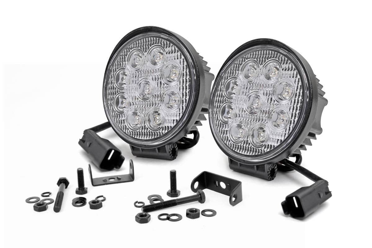 4 Inch Chrome LED Light - Round Pair (70804) for Car Interior, Motorcycle, or Home Decoration Lighting