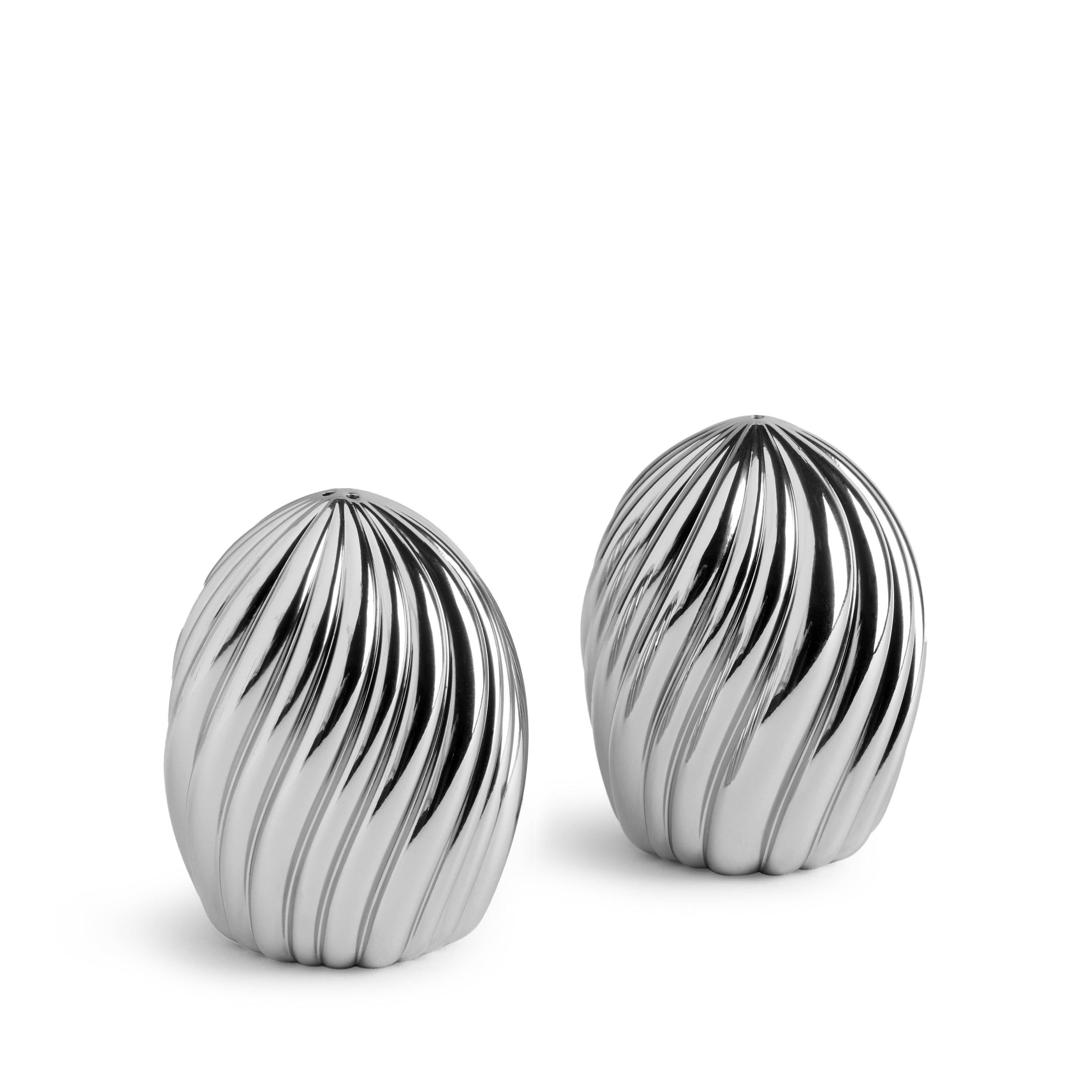 Ripple Spice Jewels (Set of 2) - Platinum Spice Containers for Kitchen, Dining & Home Decor | Elegant Spice Storage Solution for Cooking & Gifting