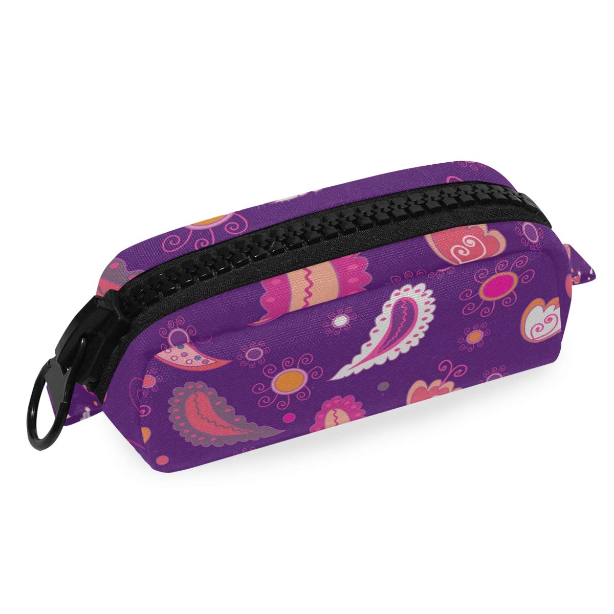 FengJu Large Capacity Pencil Case with Zipper - Cosmetic Makeup Bag & Stationery Organizer for School, Office, Travel | Paisley Pattern Pouch for Teens (Perfect for Backpacks, Lockers & Makeup Storage)