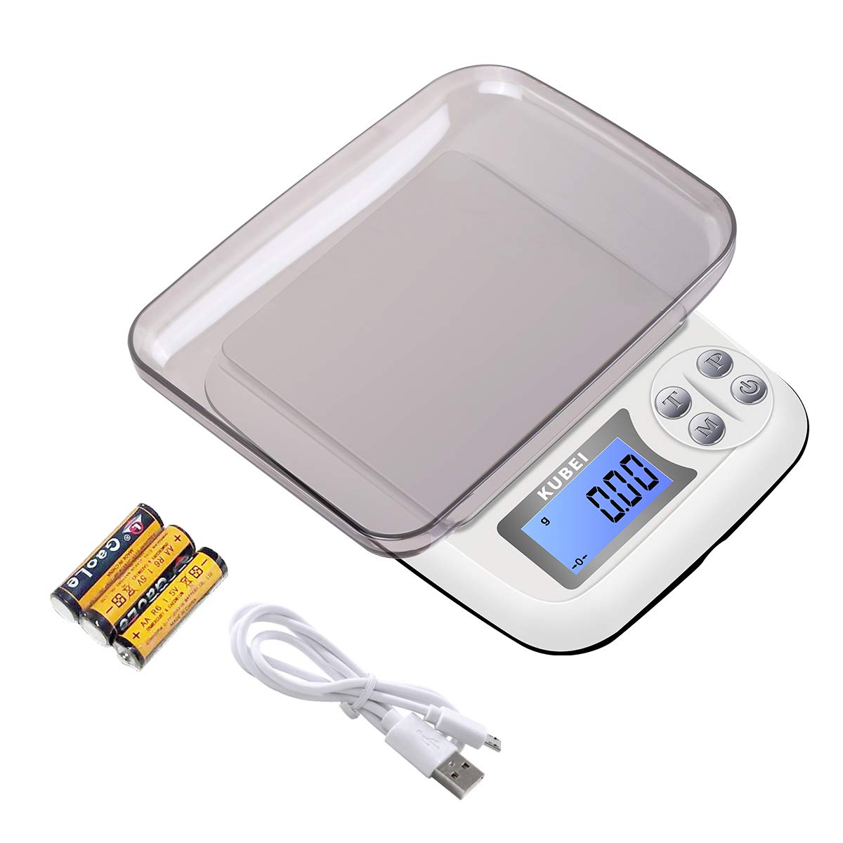 KUBEI Digital Kitchen Scale 1kg/0.01g Precision, Mini Pocket Food & Jewelry Scale with Auto Shutoff Timer, Stainless Steel Tray - Perfect for Baking, Cooking, Coffee Brewing & Small Item Weighing