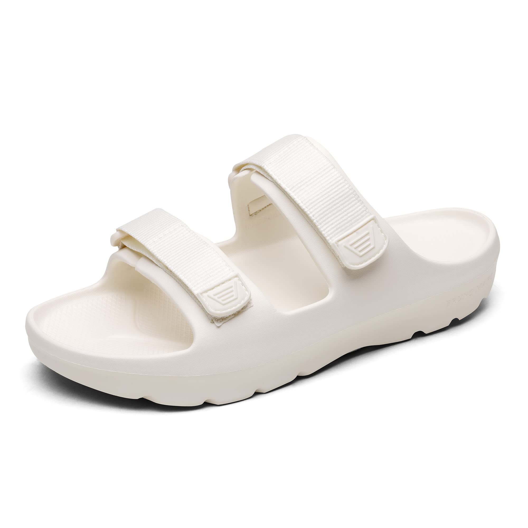 **Bruno Marc Men's Slide Sandals with Arch Support – Adjustable Hook & Loop Strap – Comfortable Summer Beach Slippers for Walking, Travel & Poolside Relaxation**