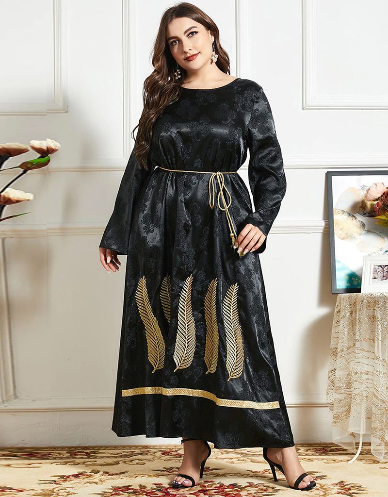 Elegant Black Plus Size Dubai Abaya for Women - Modest Islamic Dress for Prayer, Travel & Special Occasions