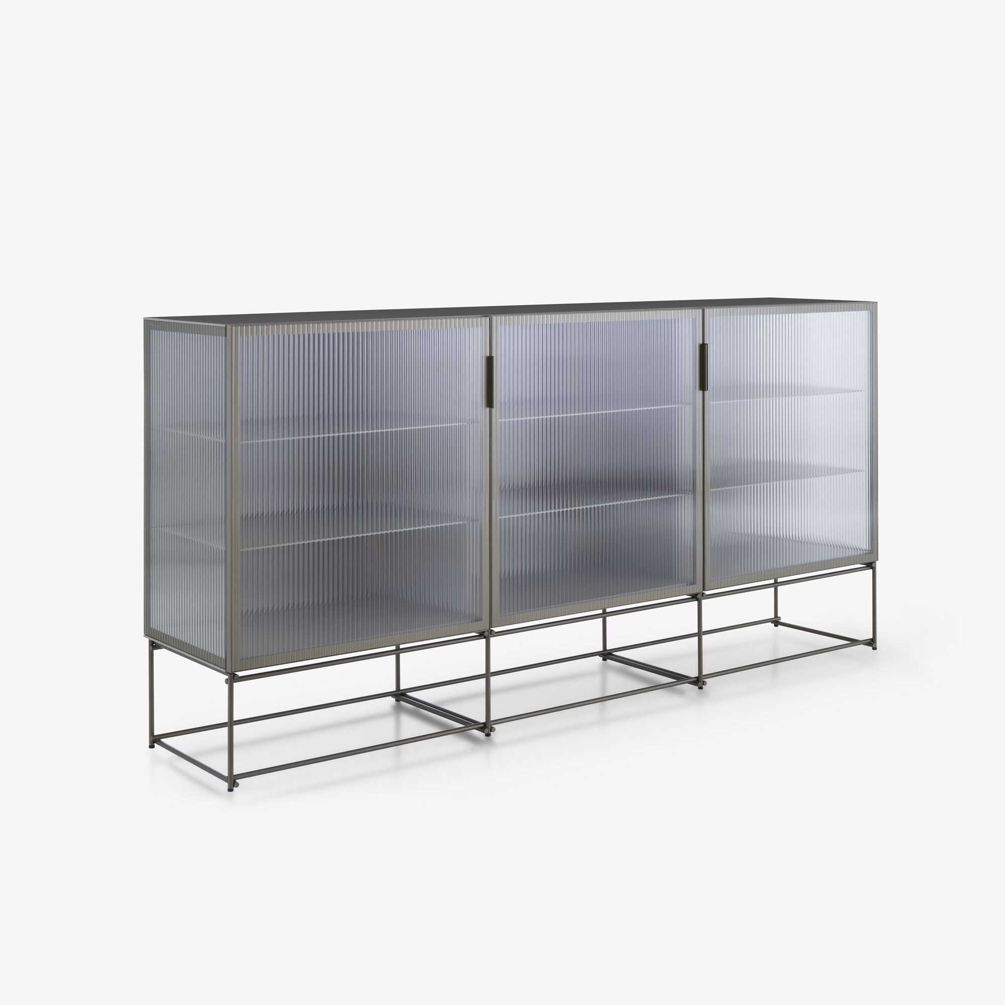 Canaletto 3 Door Display Cabinet with Clear Glass Front - Elegant Sideboard for Dining Room, Living Room & Home Decor - Perfect for Showcasing China, Glassware & Collectibles
