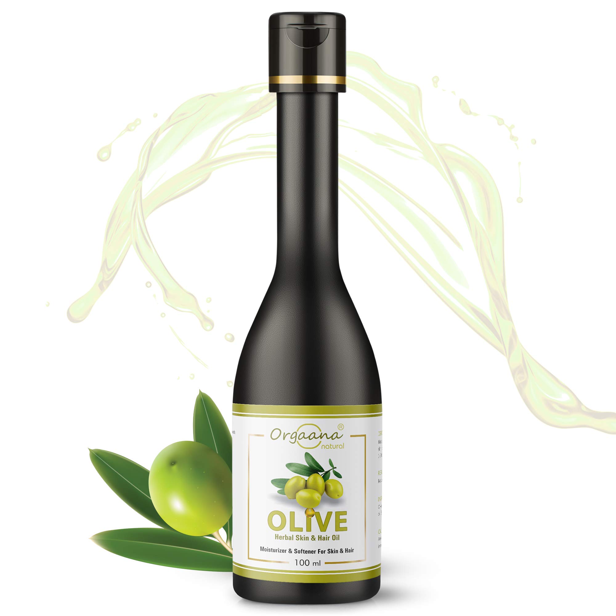 Organic Natural Olive Oil for Hair Growth, Body & Skin Care - 100ml Cold Pressed Extra Virgin Oil for Massage, Moisturizing & Nourishing | Perfect for Dry Scalp, Frizzy Hair & Sensitive Skin