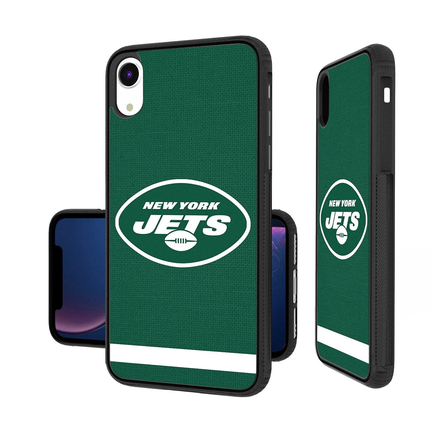 NFL iPhone Case with Stripe Design - Durable Bump Protection for iPhone 14/13/12/11 - Perfect for Football Fans & Game Day (Black/Team Colors) - Great for Tailgating, Watching Games & Showing Team Spirit