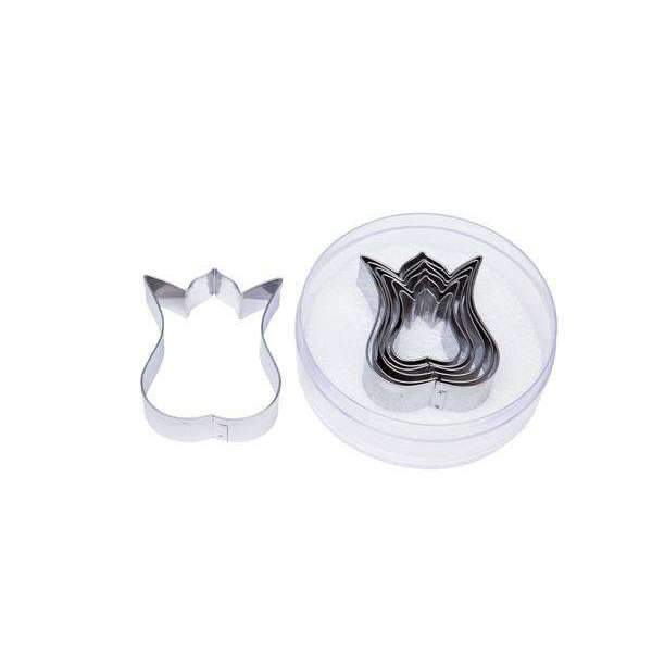Premium 5-Piece Tulip Flower Cutters Set for Baking, Cake Decorating, and DIY Crafts - Stainless Steel Cookie Cutters for Spring, Easter, and Wedding Desserts