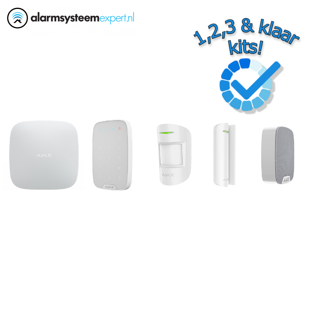 Wireless Alarm System Kit 1 (White) - Home Security & Burglar Protection for House, Apartment, Office