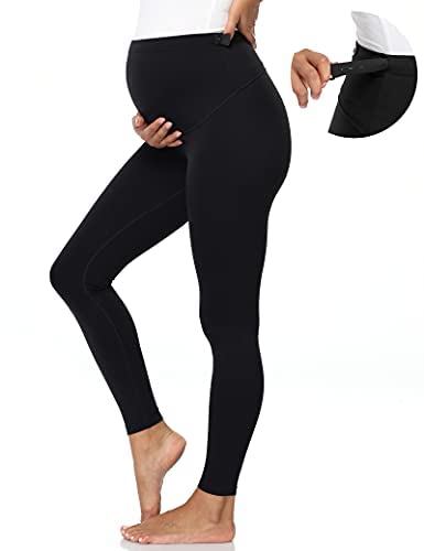 MINPEOP Women's Maternity Yoga Pants - Over The Belly Pregnancy Leggings with Adjustable Waistband, Stretchy Workout & Shaping Activewear for Expecting Moms - Perfect for Prenatal Exercise, Daily Wear & Postpartum Recovery