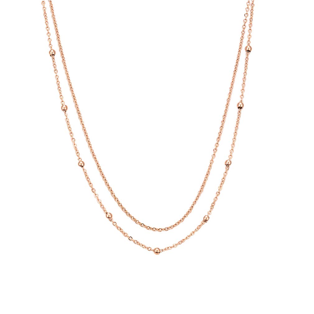 Elegant Rose Gold Layered Necklace for Women - Dainty Coin Choker with Cross, Star & Circle Pendants | Stainless Steel Jewelry Gift for Girls, Ladies & Moms | Perfect for Date Nights, Weddings & Everyday Wear