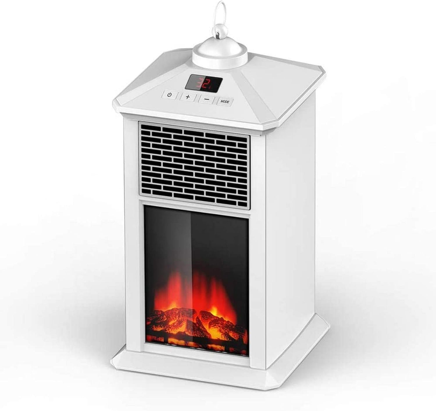 Portable Electric Fireplace Heater with 3D Flame Effect - 400W Remote Control Space Heater for Home, Bedroom & Office - Realistic Fireplace Stove with Adjustable Temperature & Timer