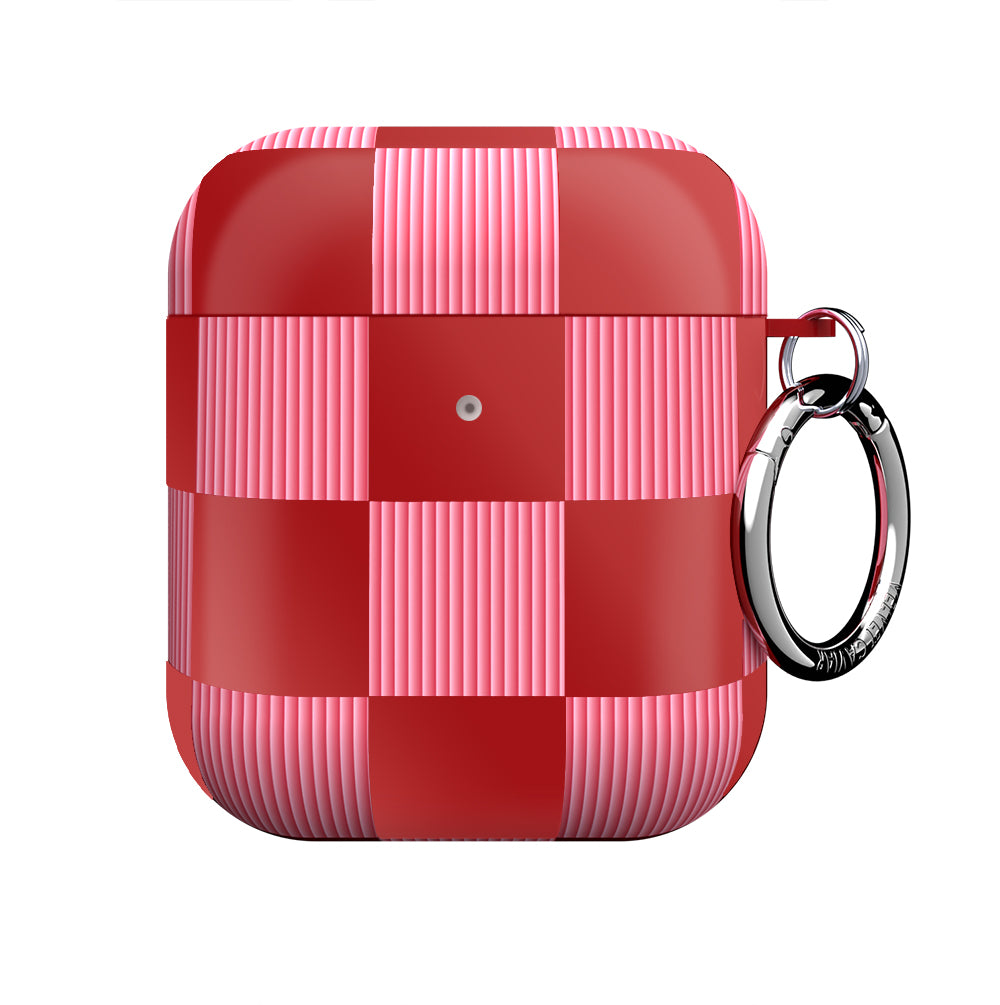 Rose Gold Checkered AirPod Case - Trendy Protective Cover for AirPods 1/2/3 & Pro - Perfect for Travel, Work & Everyday Use