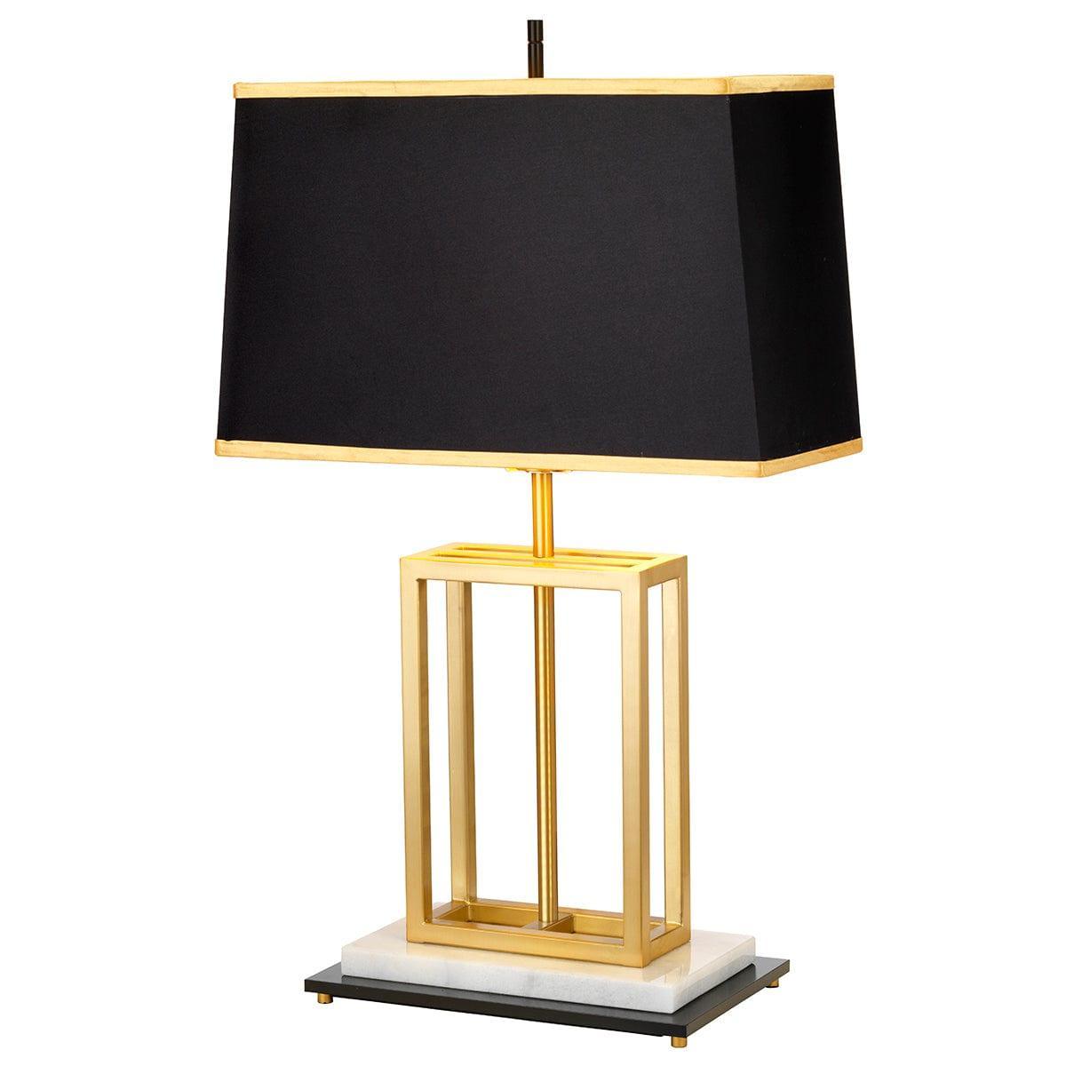 Atlas 1 Light Brushed Brass Table Lamp - Modern Bedside & Living Room Lighting - Elstead Lighting for Home Office, Bedroom Nightstand, and Reading Nook Decor
