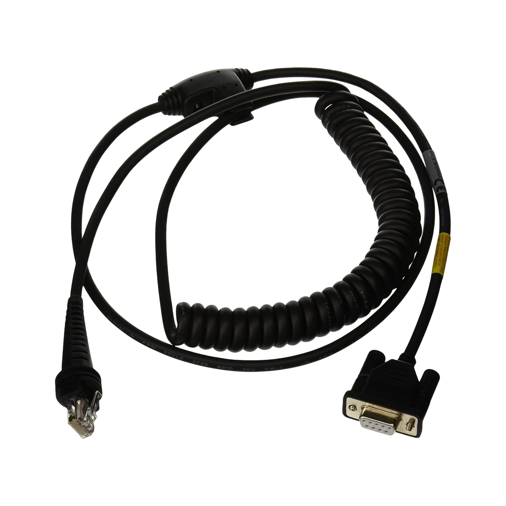Honeywell CBL 020 300 C00 RS-232 Coiled Cable - 6ft Serial Communication Cord for Industrial Equipment, POS Systems & Data Transfer