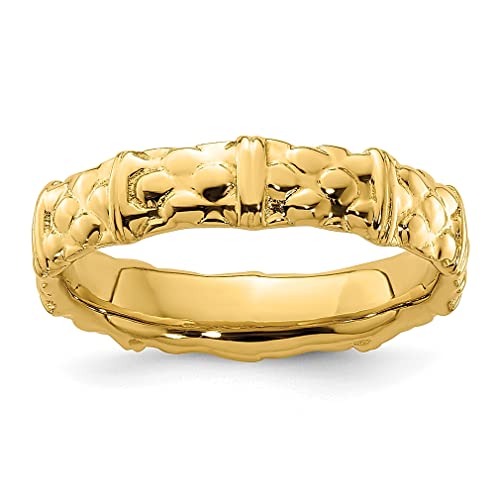 925 Sterling Silver Gold Plated Stackable Rings for Women - Elegant Fashion Jewelry Set, Perfect Gift for Her - Ideal for Weddings, Anniversaries, Birthdays & Everyday Wear