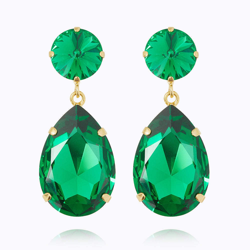 Exquisite Drop Earrings with Majestic Green Gemstones | Elegant Dangle Earrings for Women | Perfect for Parties, Weddings & Evening Events