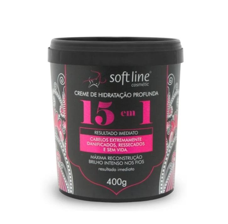 Deep Moisturizing 15-in-1 Intense Shine Reconstruction Hair Mask 400g - Repairing & Nourishing Treatment for Dry, Damaged Hair - Salon-Quality at Home - Soft Line (Perfect for Daily Use, Post-Coloring Care & Heat Styling Protection)