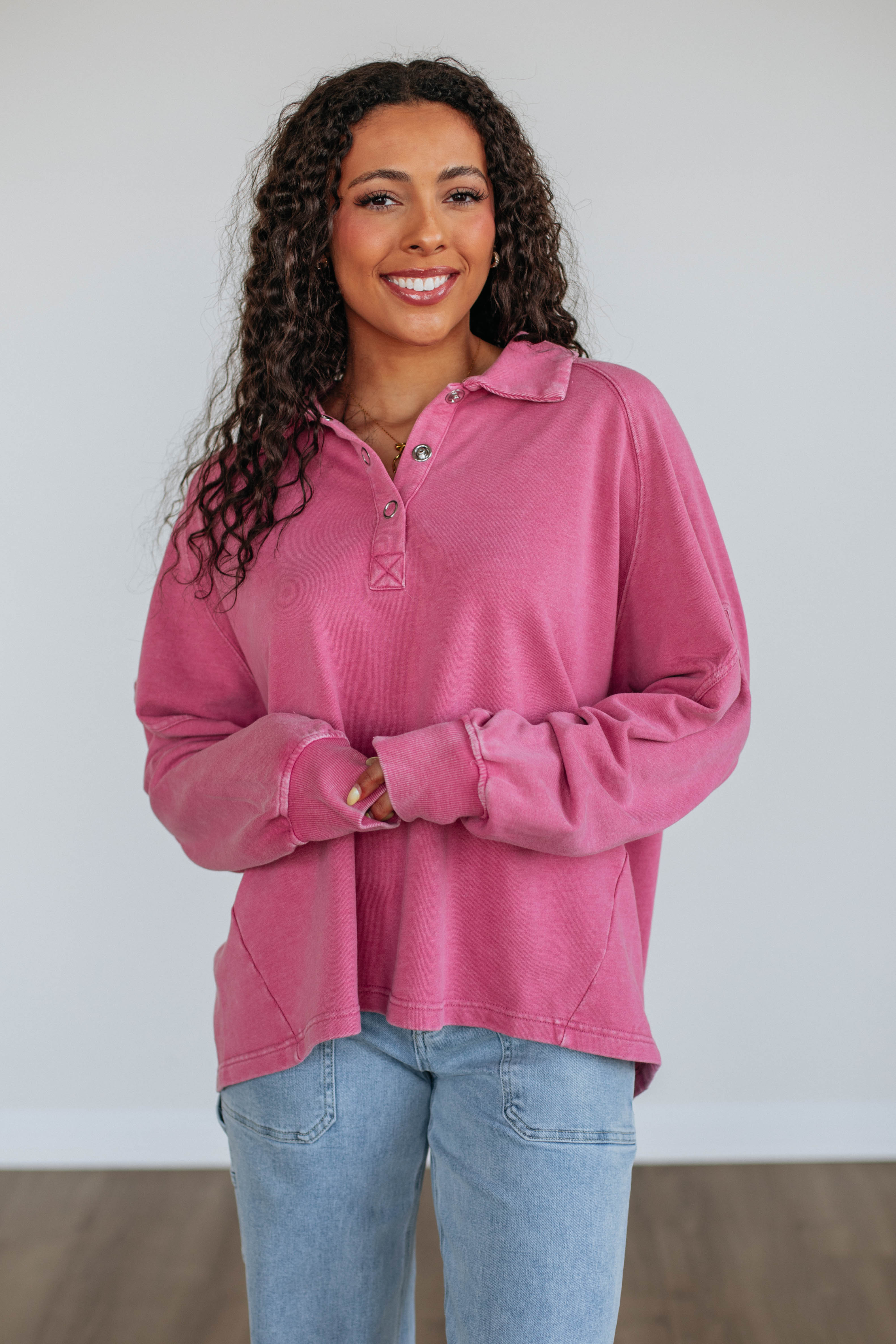 Jyl Washed Pullover Sweater - Soft Casual Berry Color Knit Top for Women | Perfect for Fall Layering, Coffee Dates & Weekend Outfits