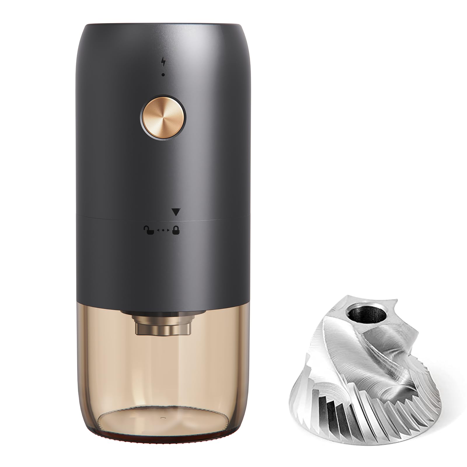 Premium Electric Coffee Grinder - Adjustable Stainless Steel Conical Burr Mill for Espresso, French Press & Cold Brew | Fast & Quiet Operation for Home, Office, Travel & Camping | Perfect Coffee Bean Grinder for Fresh Grounds Every Morning