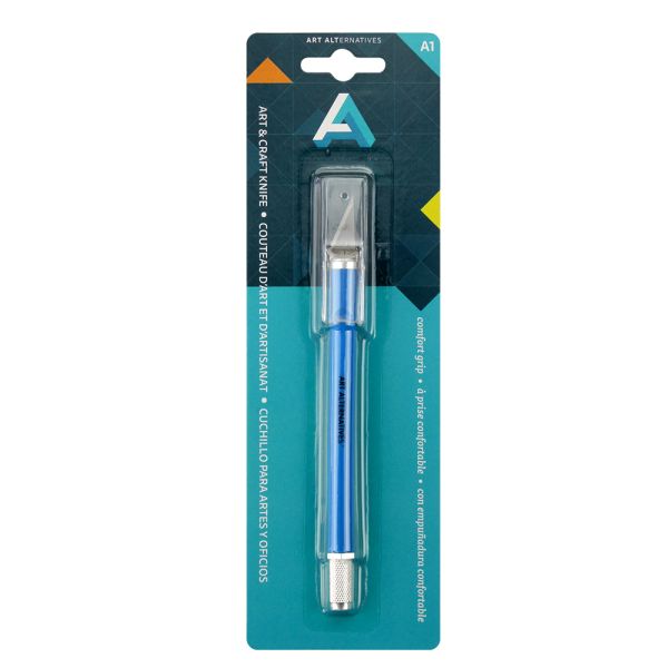 Premium A1 Aluminum Knife with Comfort Grip - Light Duty Utility Knife for DIY, Crafting & Home Improvement Projects