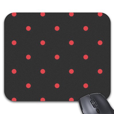 Julyou Red Polka Dot Mouse Pad - Small Non-Slip Gaming Mouse Mat for Office, Home & PC Laptop Use
