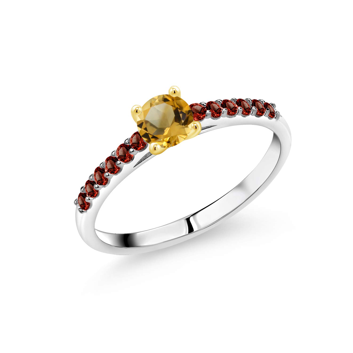 0.97Ct Citrine Garnet 10K Gold Ring for Women's Jewelry Gift