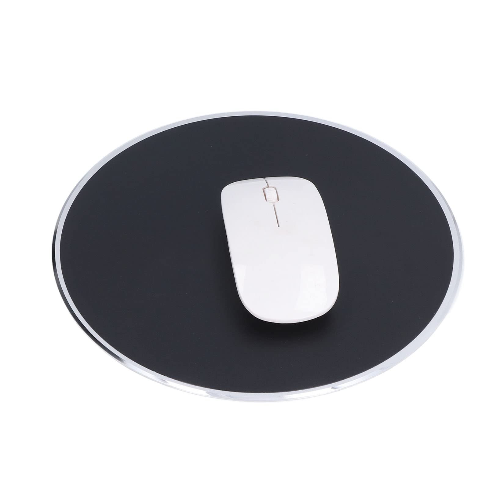 Liyeeo Round Metal Mouse Pad - Non-Slip Gaming & Office Mousepad with Precise Control (Black) | Perfect for PC, Laptop, Workstation & Home Office Setup