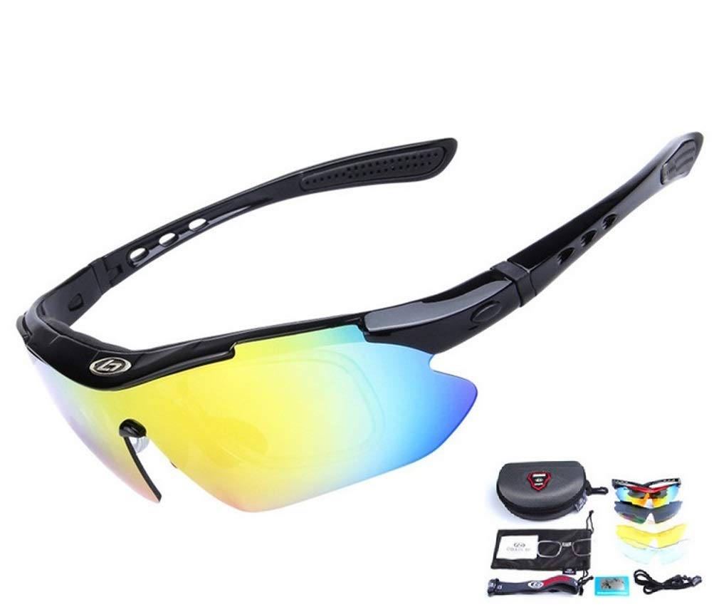 Polarized Sports Sunglasses for Men - UV400 Protection Cycling Goggles for Outdoor Running, Driving & Fishing - Lightweight & Durable Athletic Shades