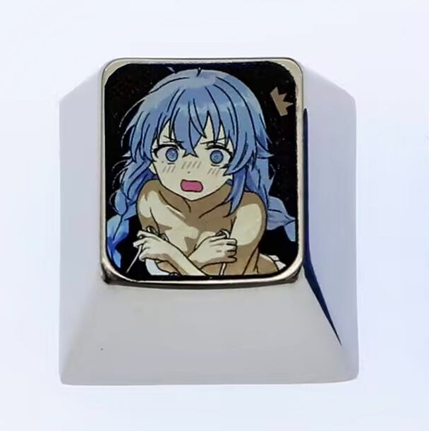 Jobless Reincarnation & Shy Roxy Anime Keycaps - Premium 1U Titanium Alloy Metal Keycaps for Mechanical Keyboards - Perfect for Gaming, Novel Enthusiasts & Anime Fans