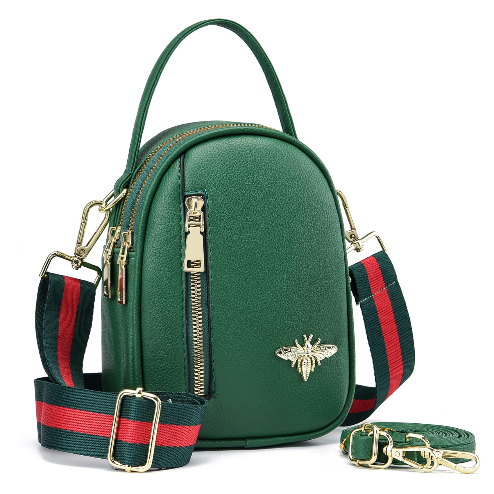Stylish Women's Small Crossbody Bag with 2 Adjustable Straps - Fashionable Bee Print Phone Purse for Everyday Use, Work & Travel