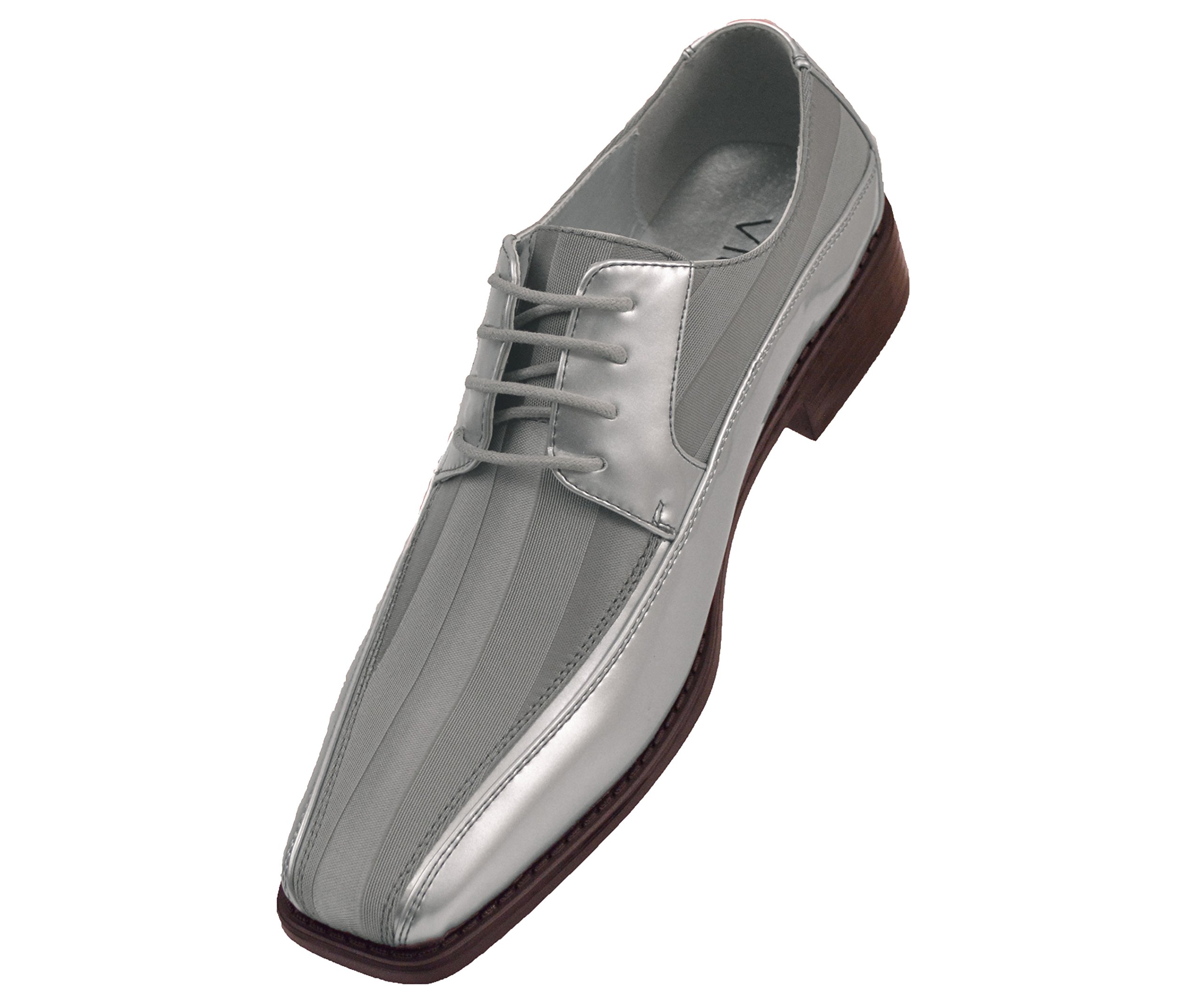 Viotti 179 Men's Oxford Dress Shoes - Stylish Casual & Wedding Shoes in Striped Satin & Patent Leather - Perfect for Formal Events, Business Attire & Tuxedo Outfits