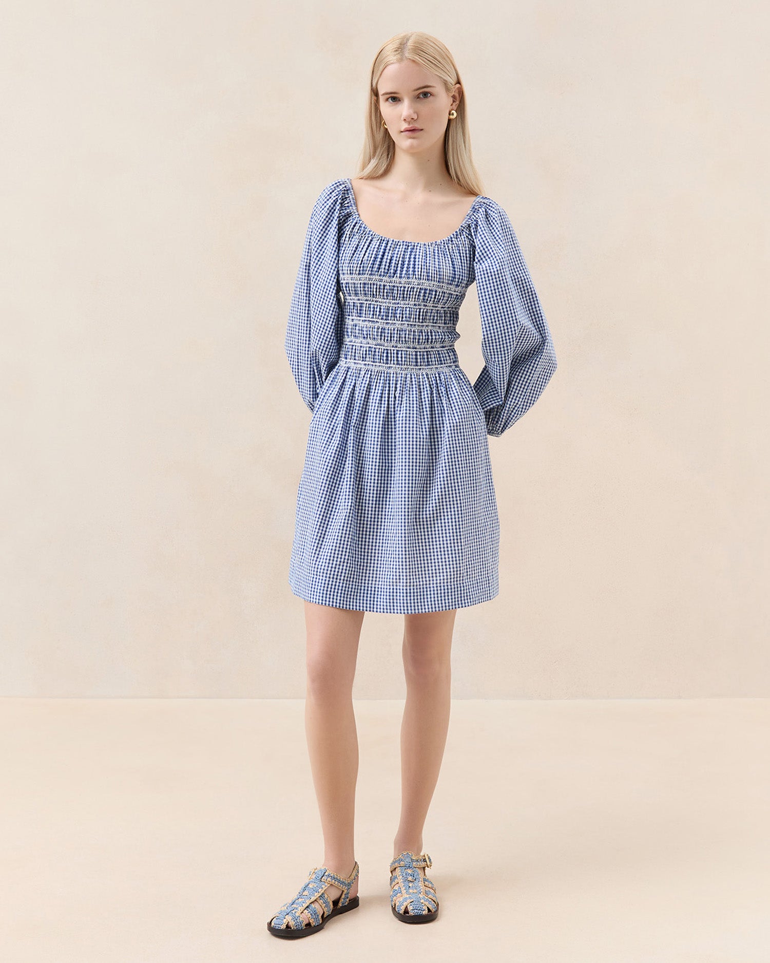 Darla Blue Gingham Mini Dress - Women's Vintage Style Summer Dress for Casual Outings, Picnics & Beach Vacations