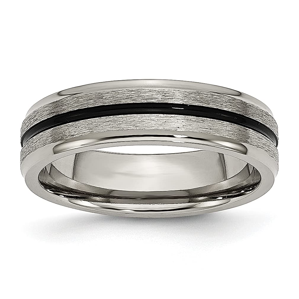 Titanium Black 6mm Wedding Band Ring for Women - Elegant Jewelry Gift for Her | Anniversary & Engagement