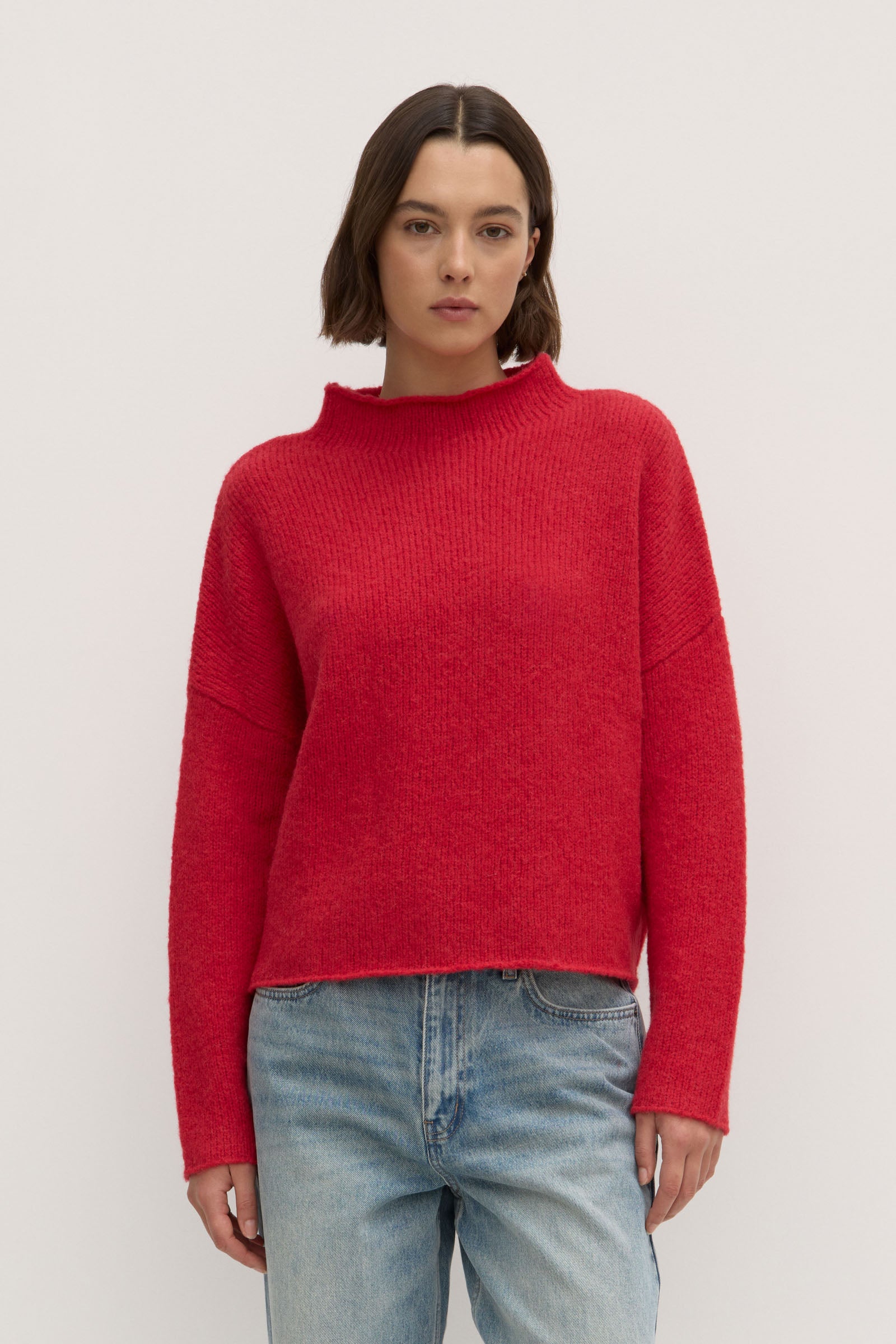 Apolline Knit Scarlet Women's Sweater - Soft & Comfortable Winter Pullover for Casual Wear & Office Outfits