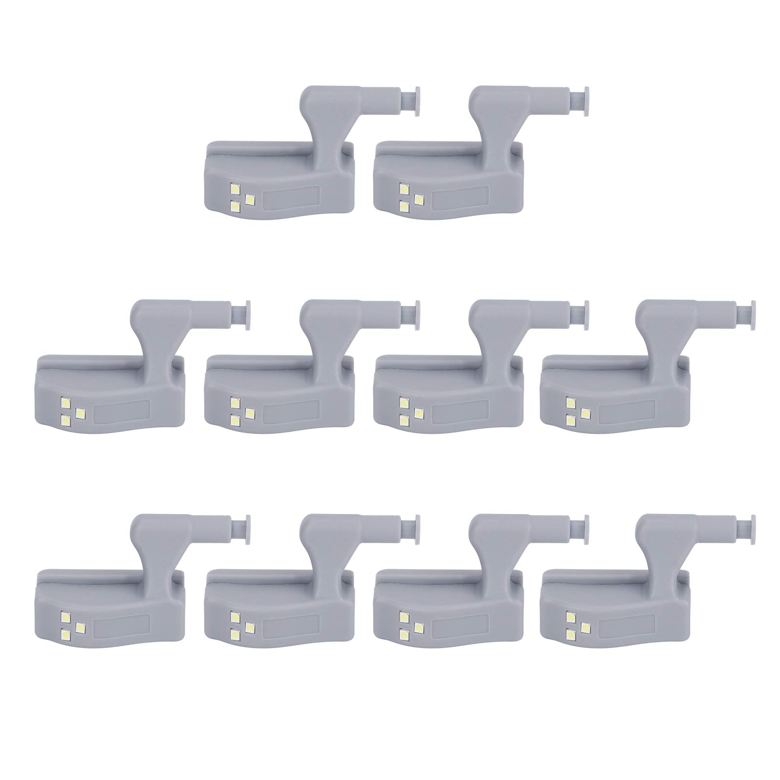 01 02 015 Hinge Sensor Light - 10 Pack LED Motion Activated Closet Lights for Wardrobes & Cabinets, Easy Installation, Warm White (Battery Not Included) - Perfect for Bedroom Storage, Walk-in Closets, Kitchen Pantries & Dark Spaces