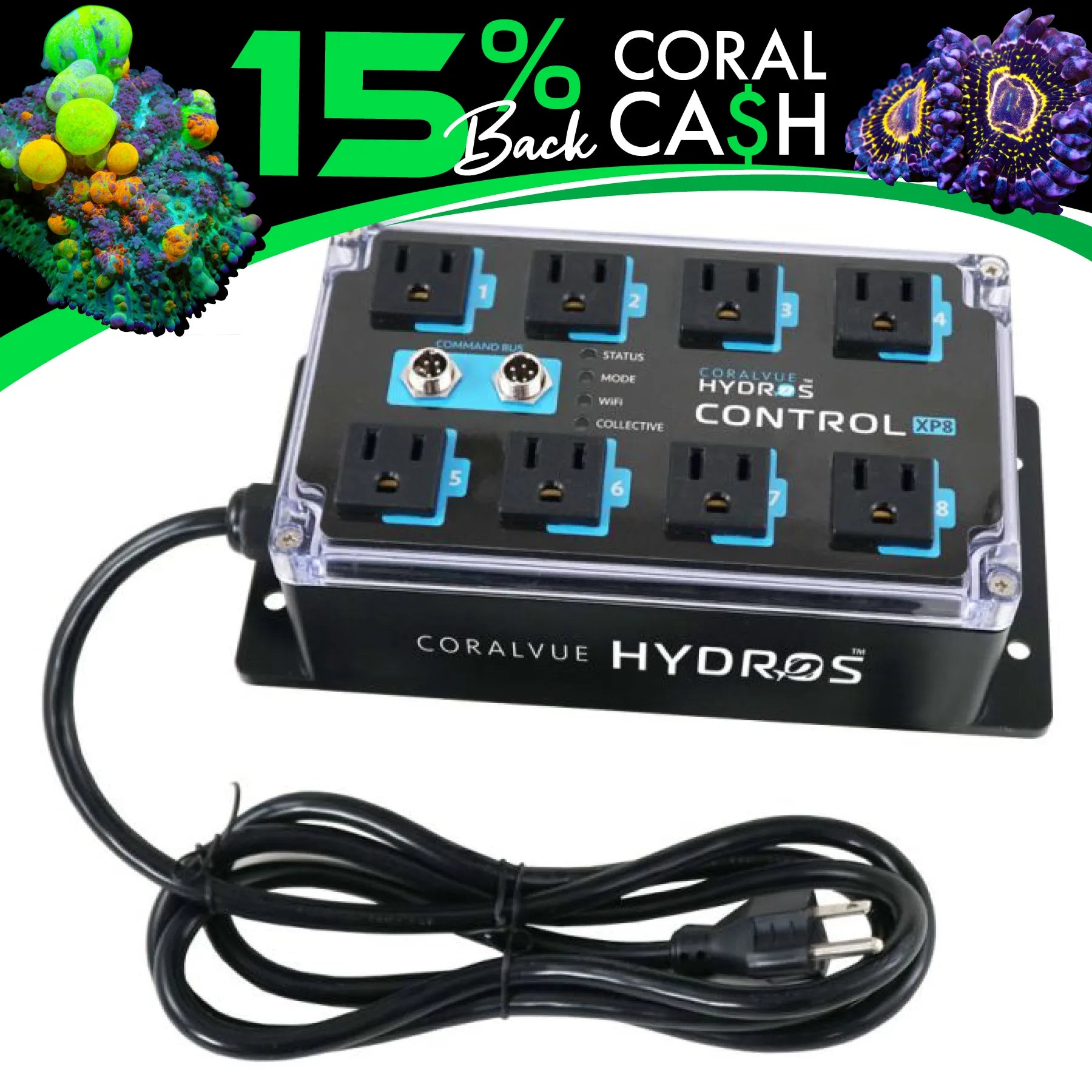 Hydros Control XP8 Energy Bar (Controller Only) - Smart Aquarium Controller for Saltwater & Freshwater Tanks - Perfect for Reef Tanks, Fish Tanks & Aquatic Plant Systems