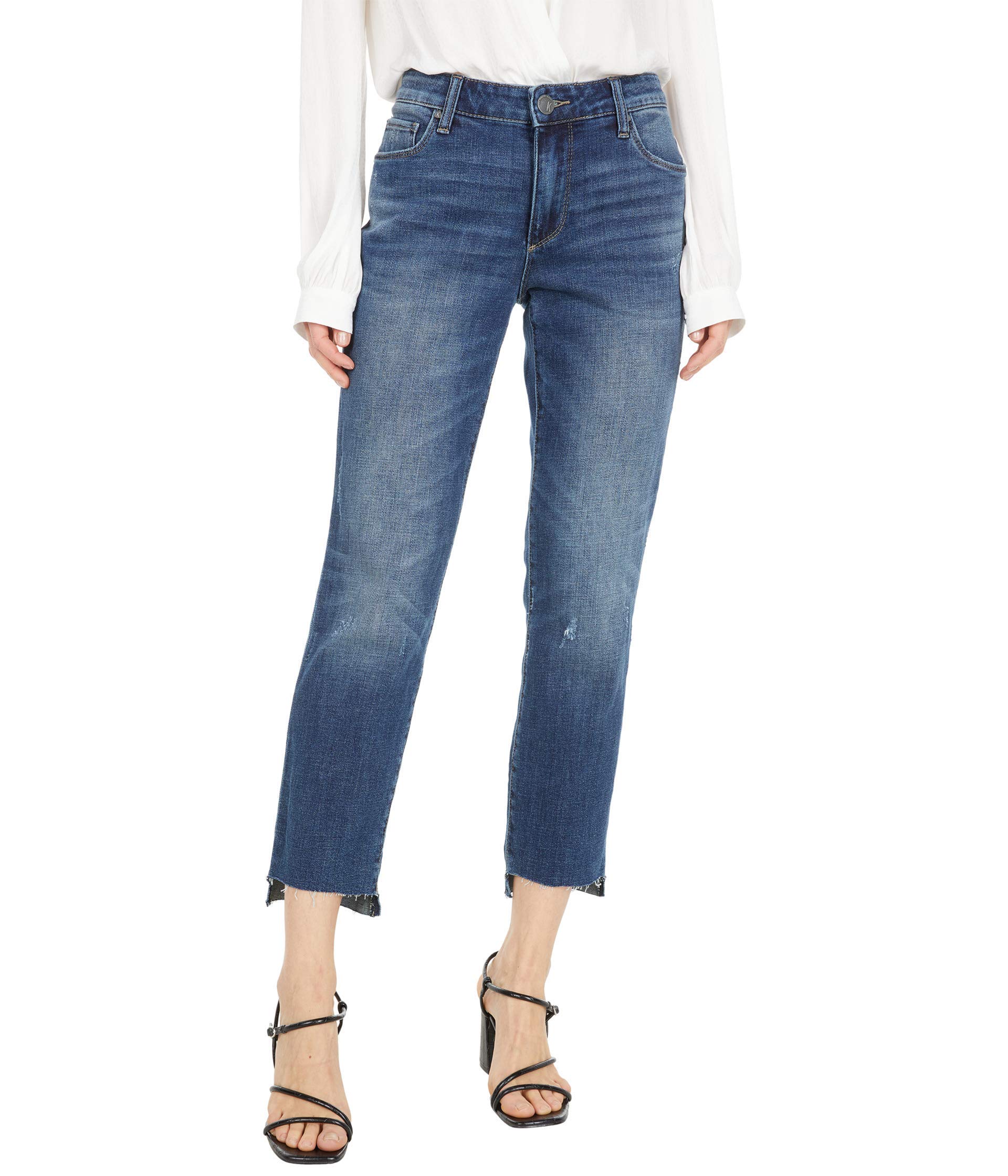 KUT from the Kloth Women's Reese Ankle Straight Leg Jeans - Comfortable Slim Fit Denim Pants for Casual Wear & Everyday Outfits