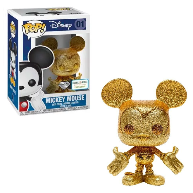 Funko Pop! Disney Mickey Mouse Gold Diamond Edition #01 Exclusive - Collectible Vinyl Figure for Disney Fans, Home Decor & Gift Ideas