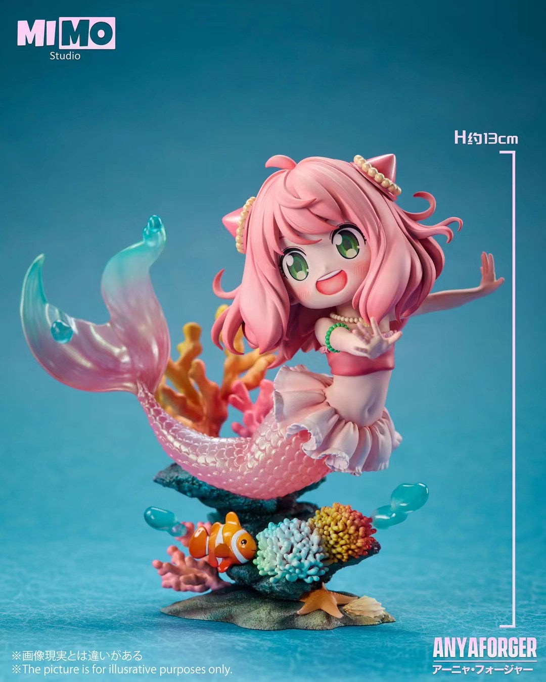 Mimo Studio Mermaid Anya Plush Toy - Cute Anime Stuffed Doll for Kids & Collectors | Perfect Gift for Birthdays, Christmas & Cosplay Decor